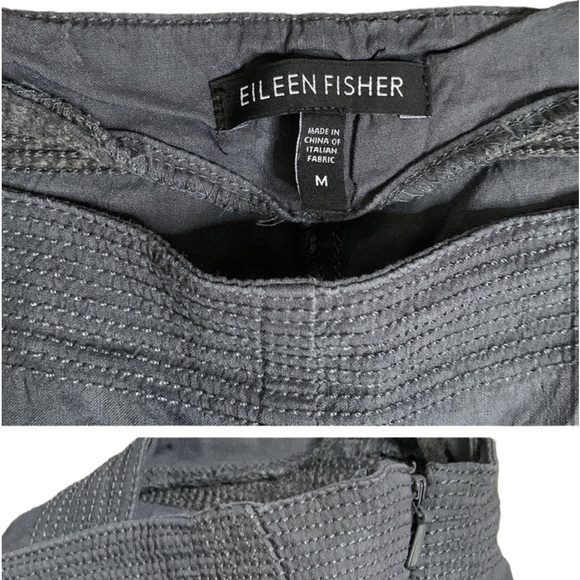 Eileen fisher gray linen blend pants size medium - Picture 2 of 7